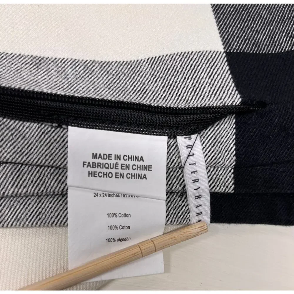 Pottery Barn Buffalo Check Plaid Pillow Cover 24x24 Set of 2